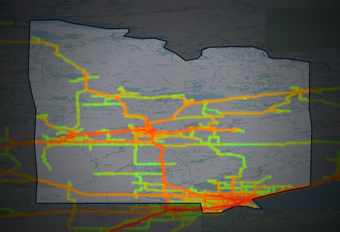 Traffic map of St. Louis, Minnesota