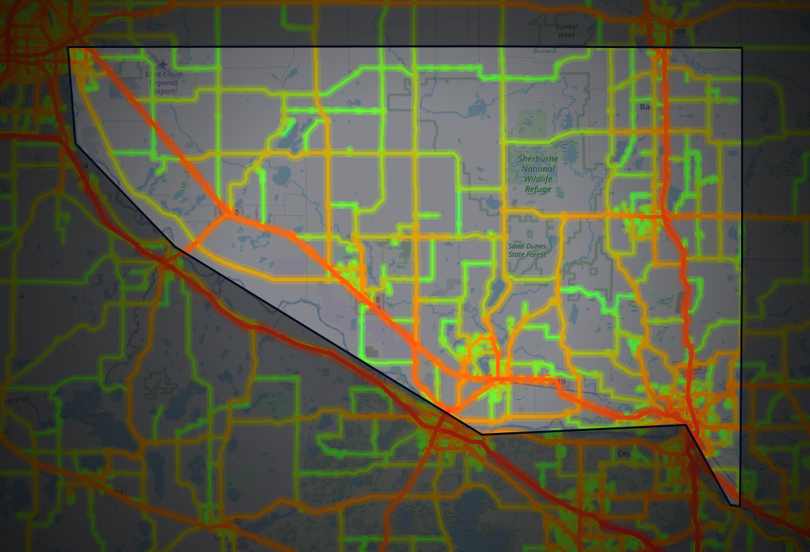Traffic map of Sherburne, Minnesota
