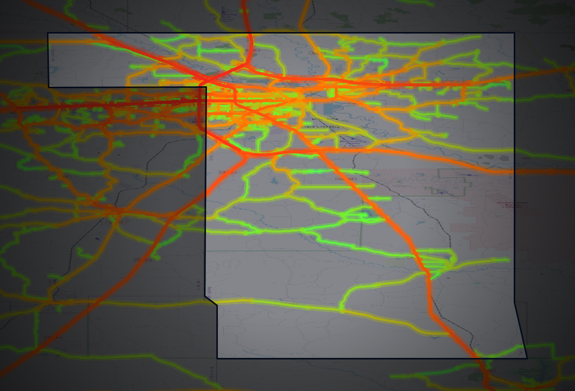 Traffic map of Forrest, Mississippi