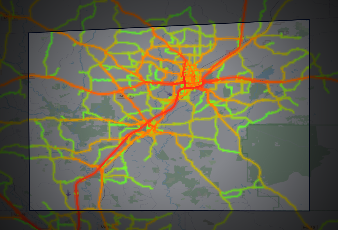 Traffic map of Jones, Mississippi