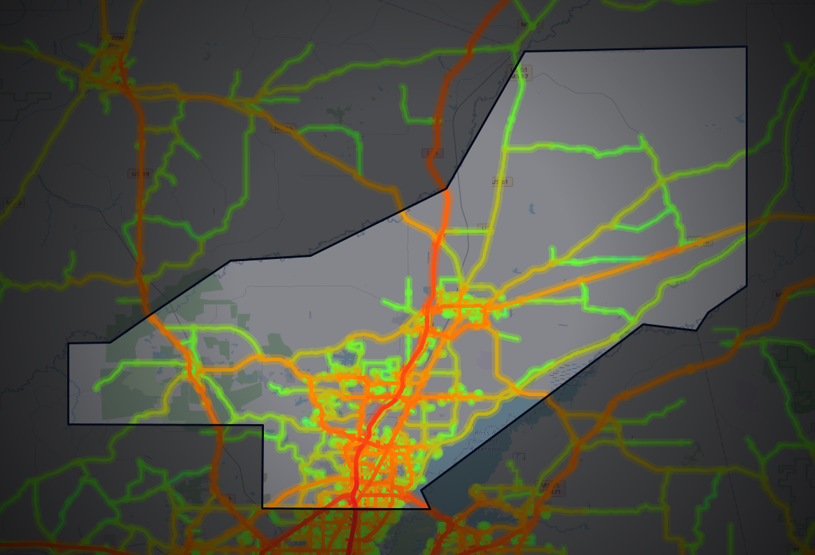 Traffic map of Madison, Mississippi