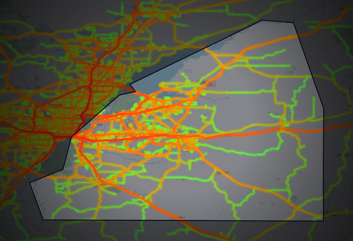 Traffic map of Rankin, Mississippi