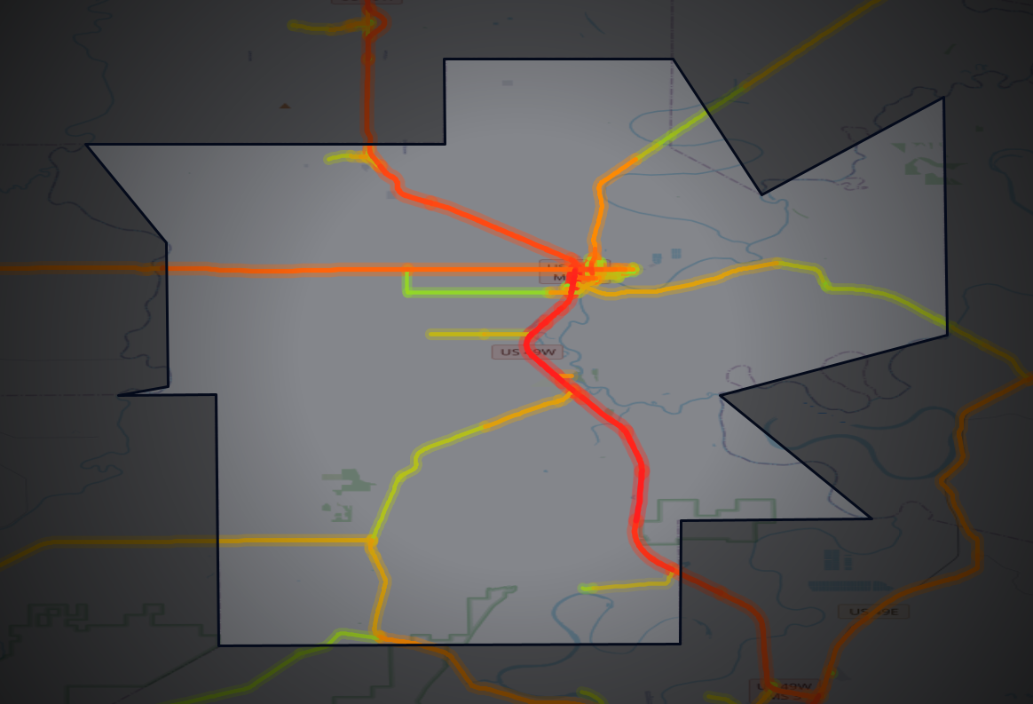 Traffic map of Humphreys, Mississippi