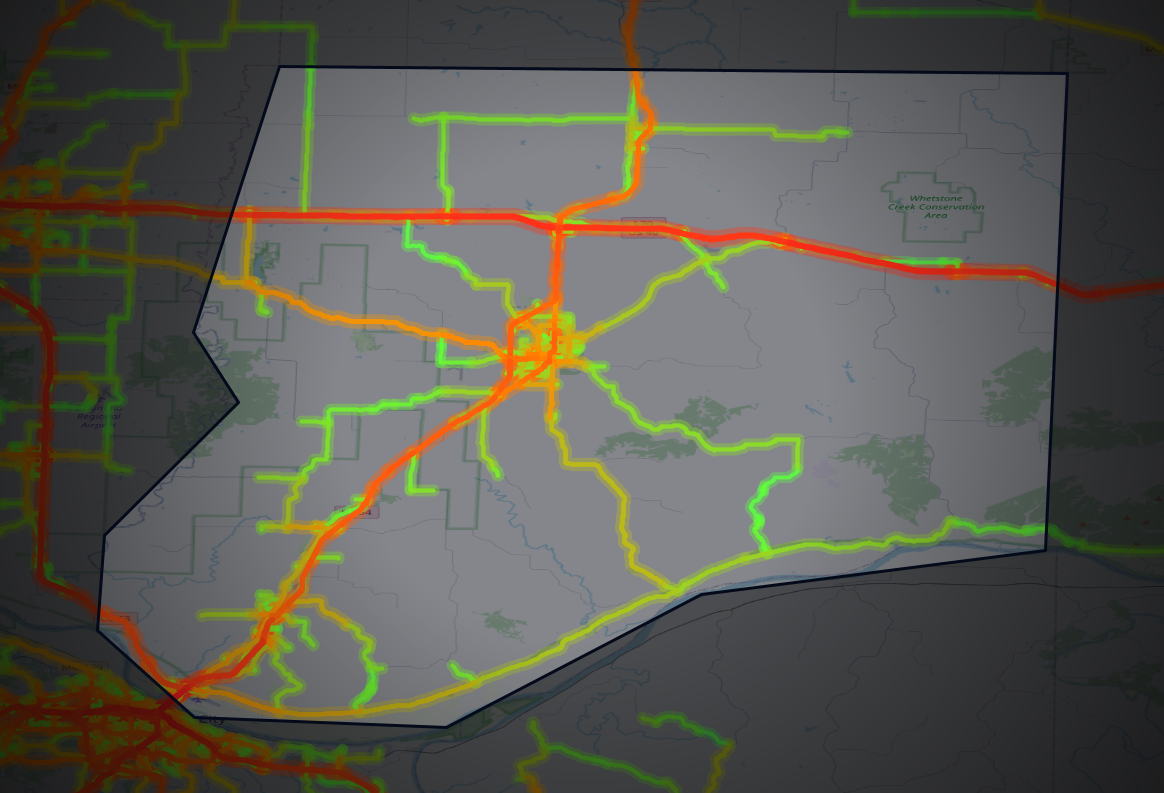 Traffic map of Callaway, Missouri