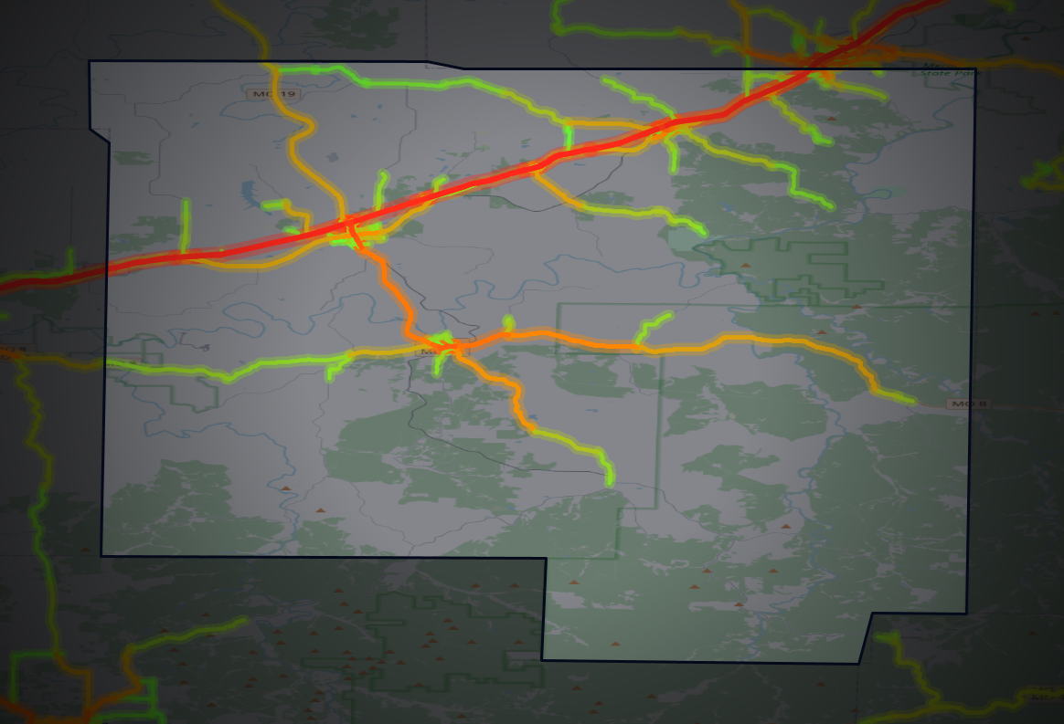 Traffic map of Crawford, Missouri