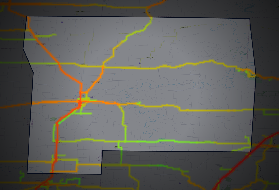 Traffic map of Dallas, Missouri