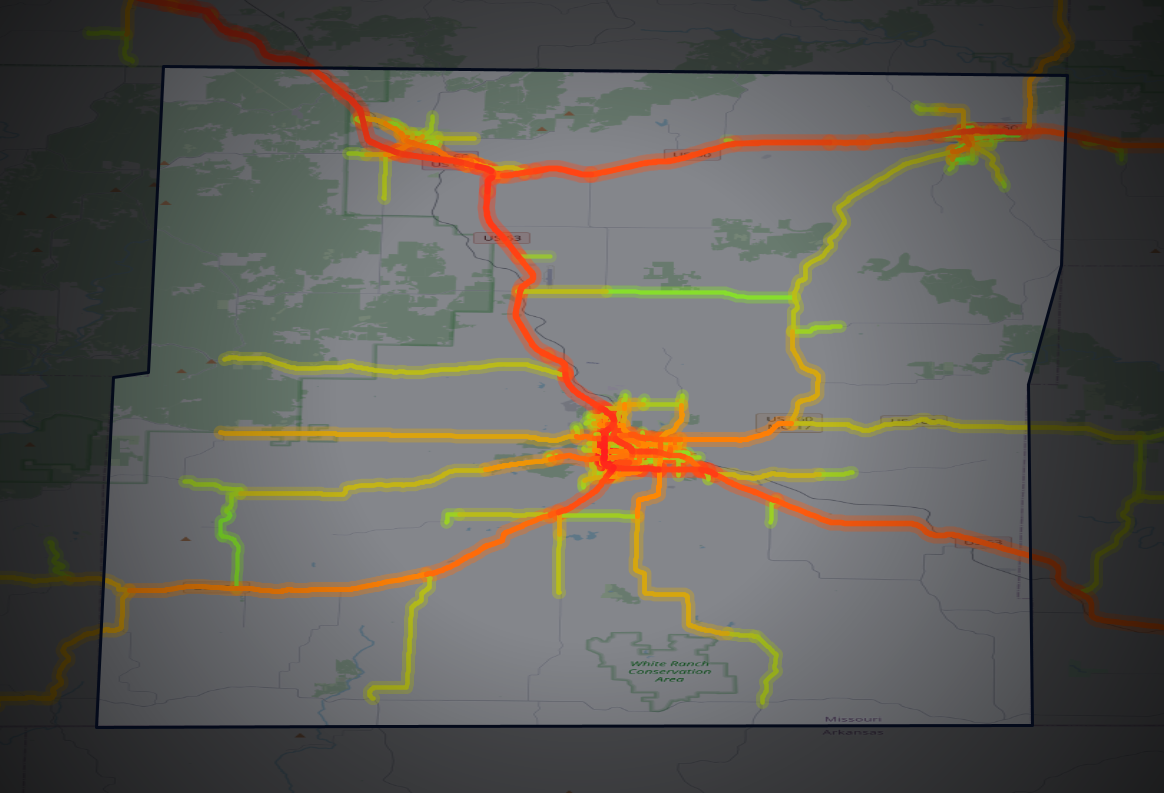 Traffic map of Howell, Missouri