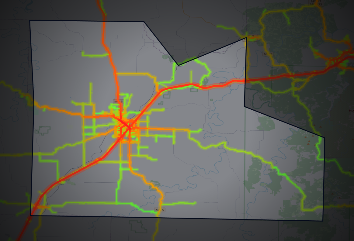 Traffic map of Laclede, Missouri
