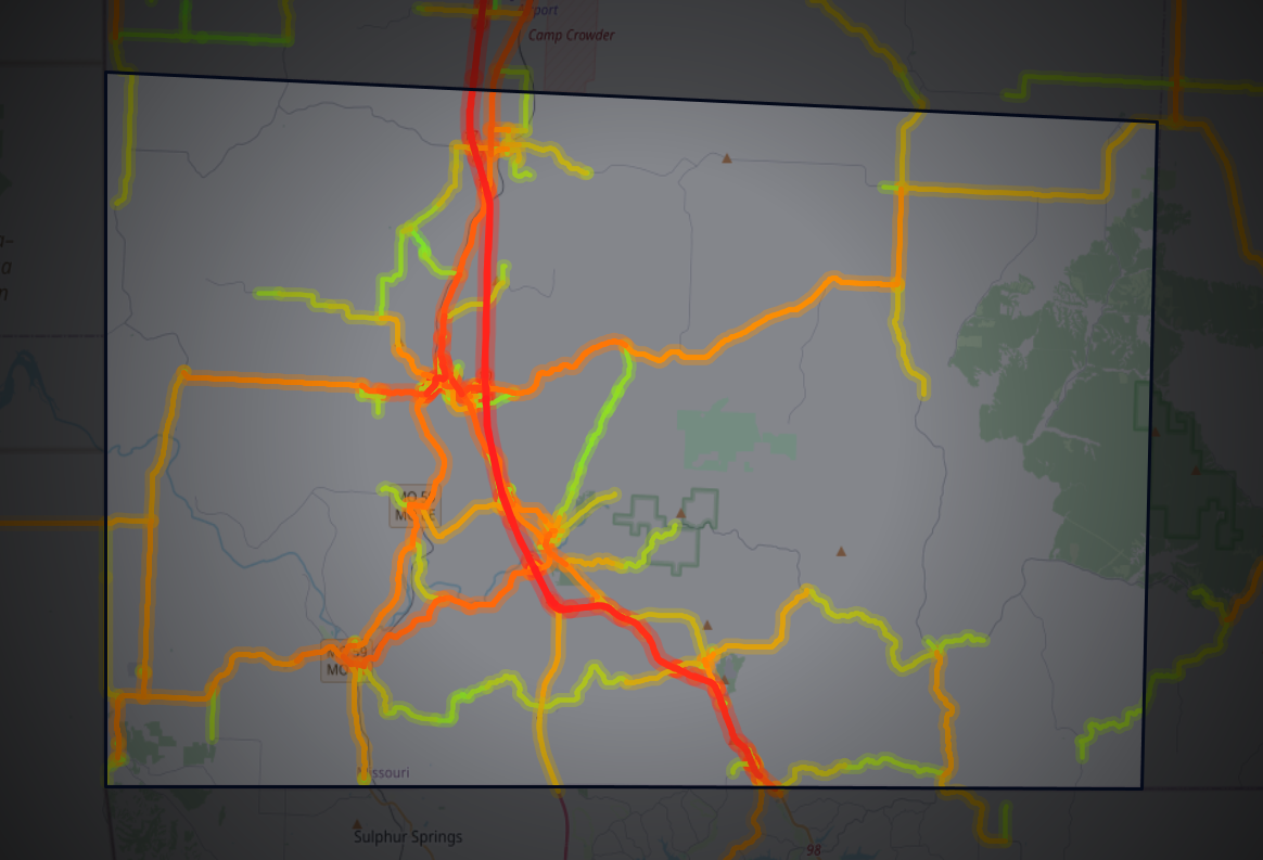 Traffic map of McDonald, Missouri