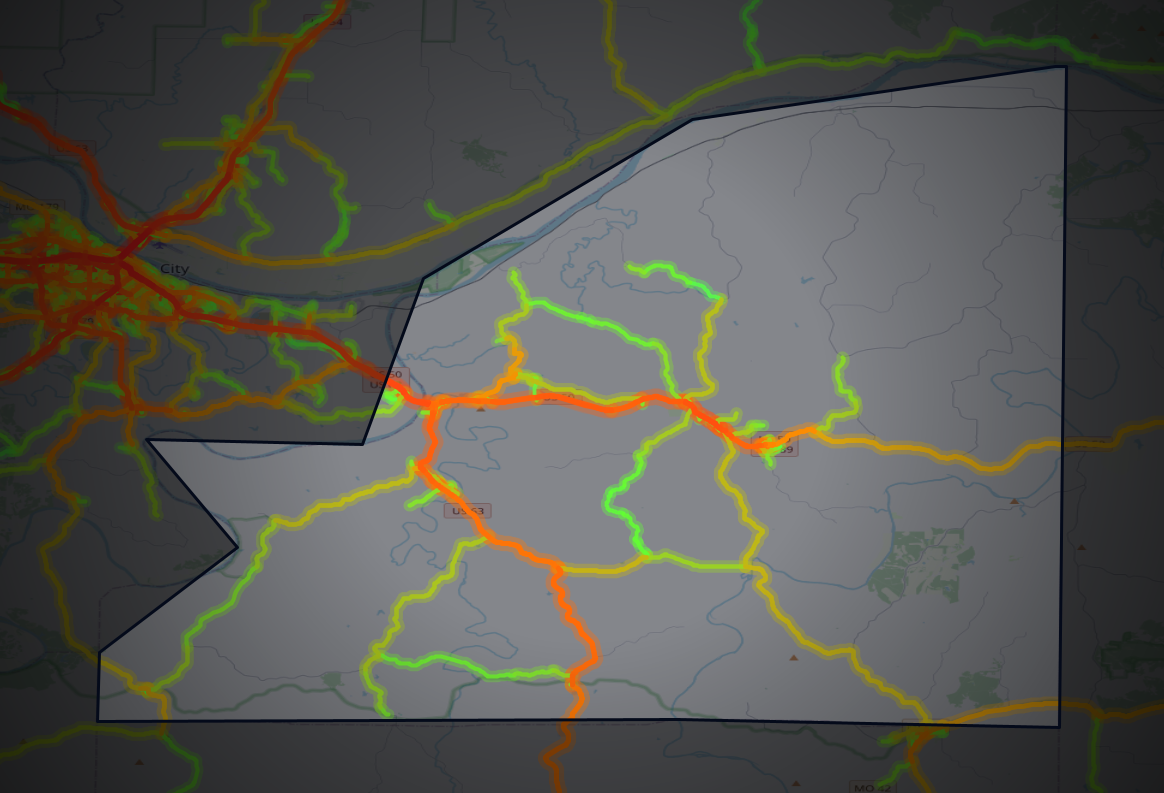 Traffic map of Osage, Missouri