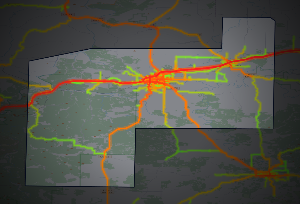 Traffic map of Phelps, Missouri