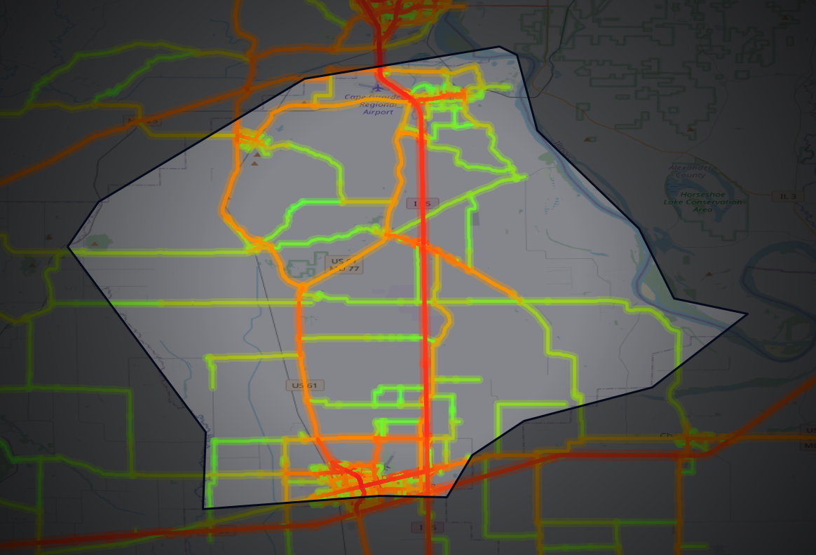 Traffic map of Scott, Missouri