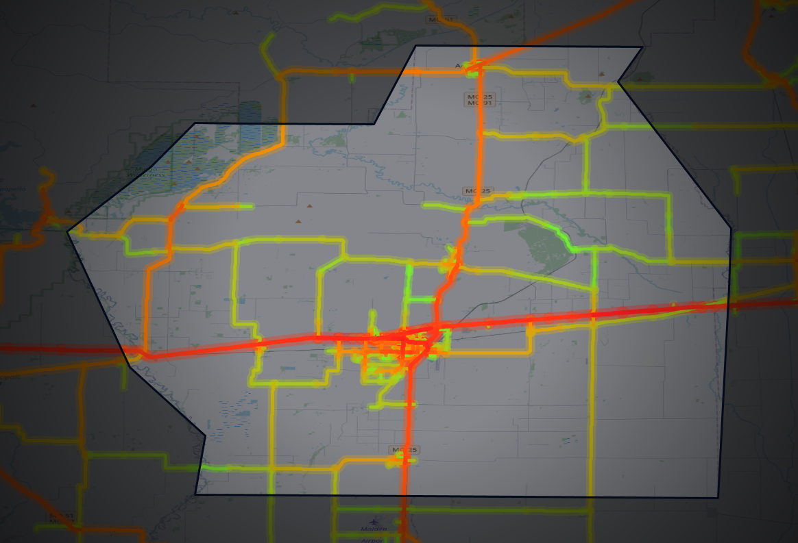Traffic map of Stoddard, Missouri