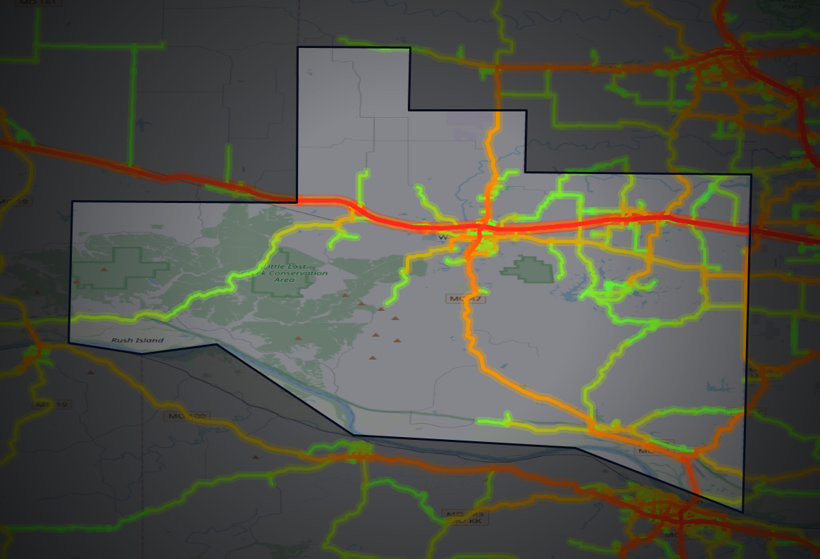 Traffic map of Warren, Missouri