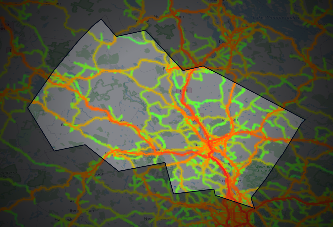 Traffic map of Merrimack, New Hampshire