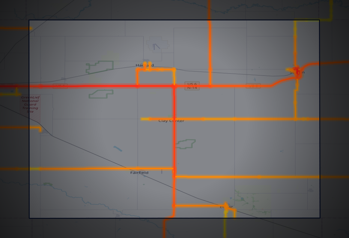 Traffic map of Clay, Nebraska