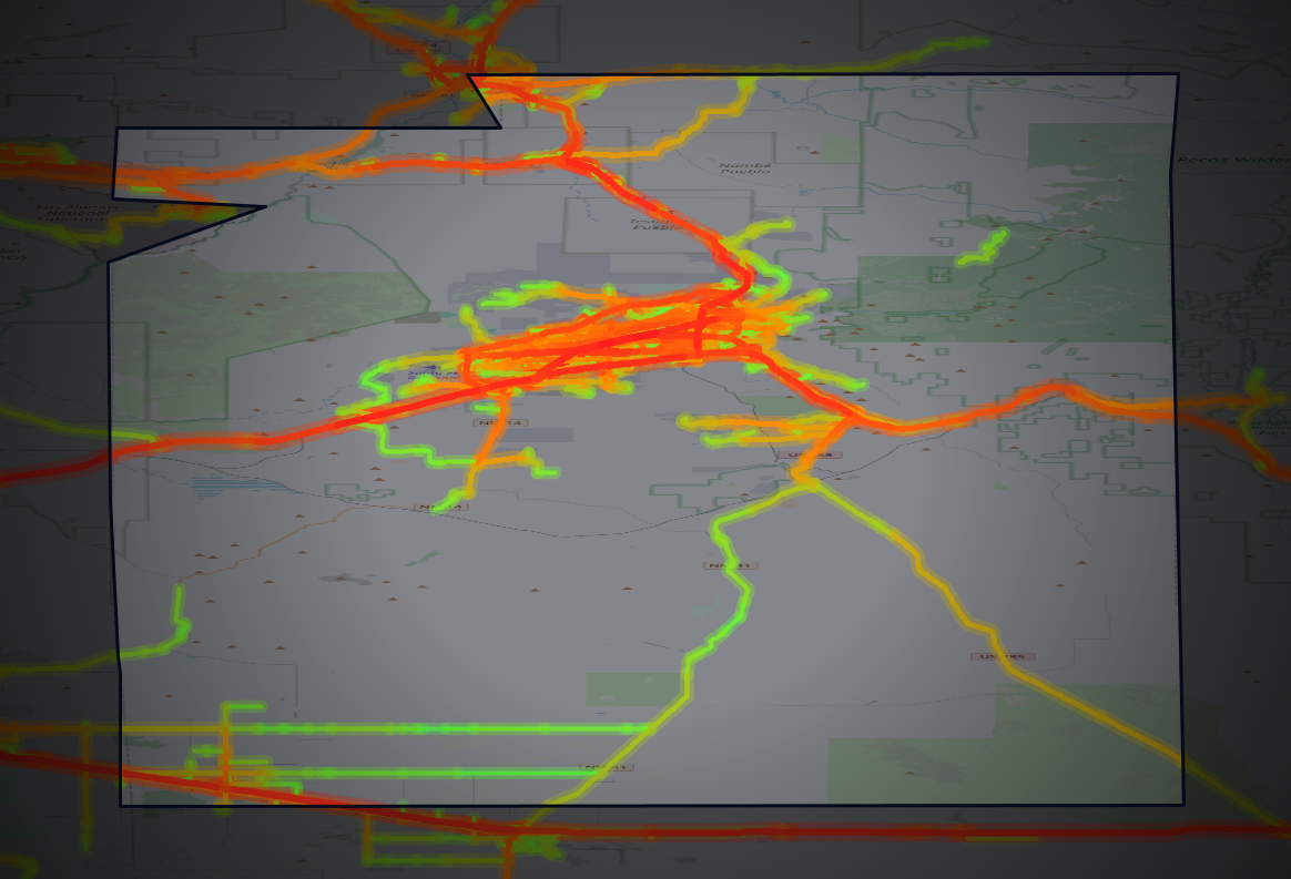 Traffic map of Santa Fe, New Mexico