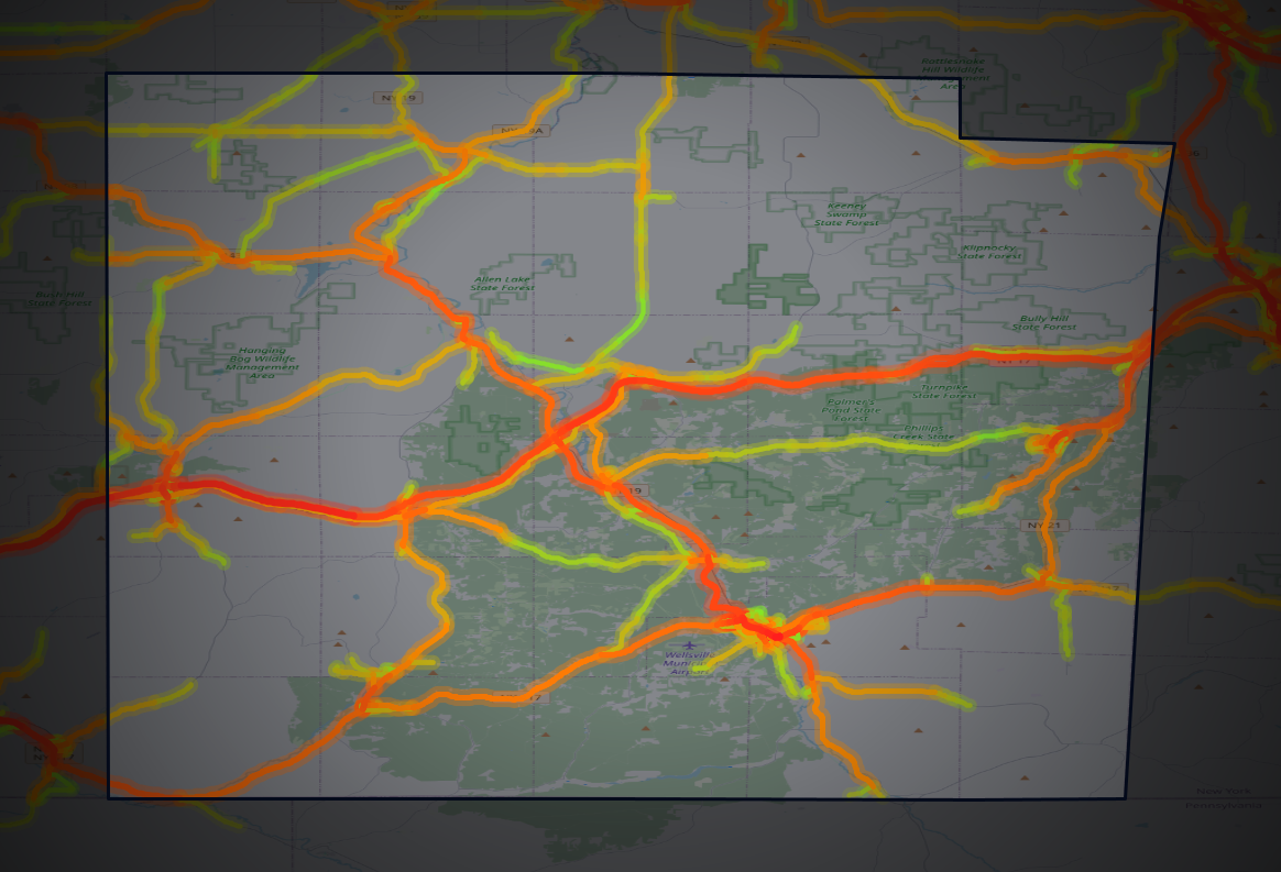 Traffic map of Allegany, New York