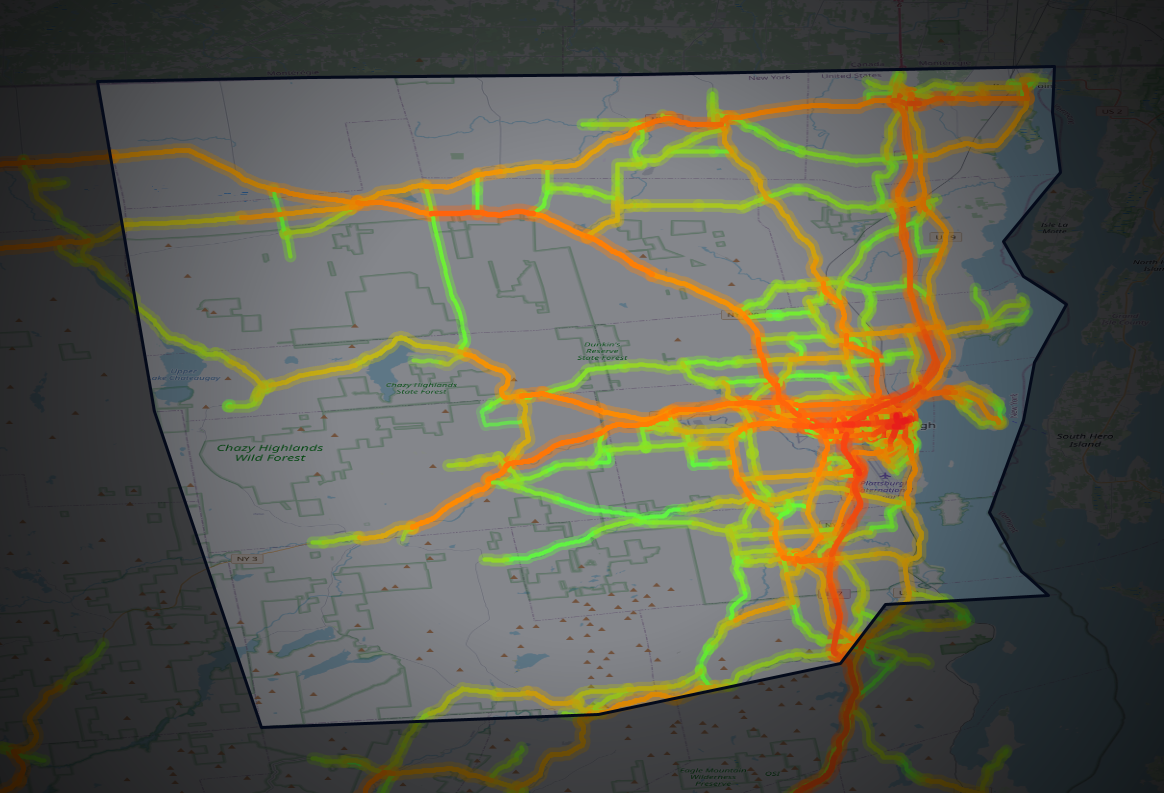 Traffic map of Clinton, New York