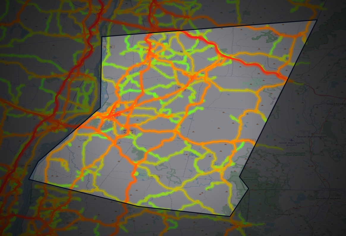 Traffic map of Columbia, New York