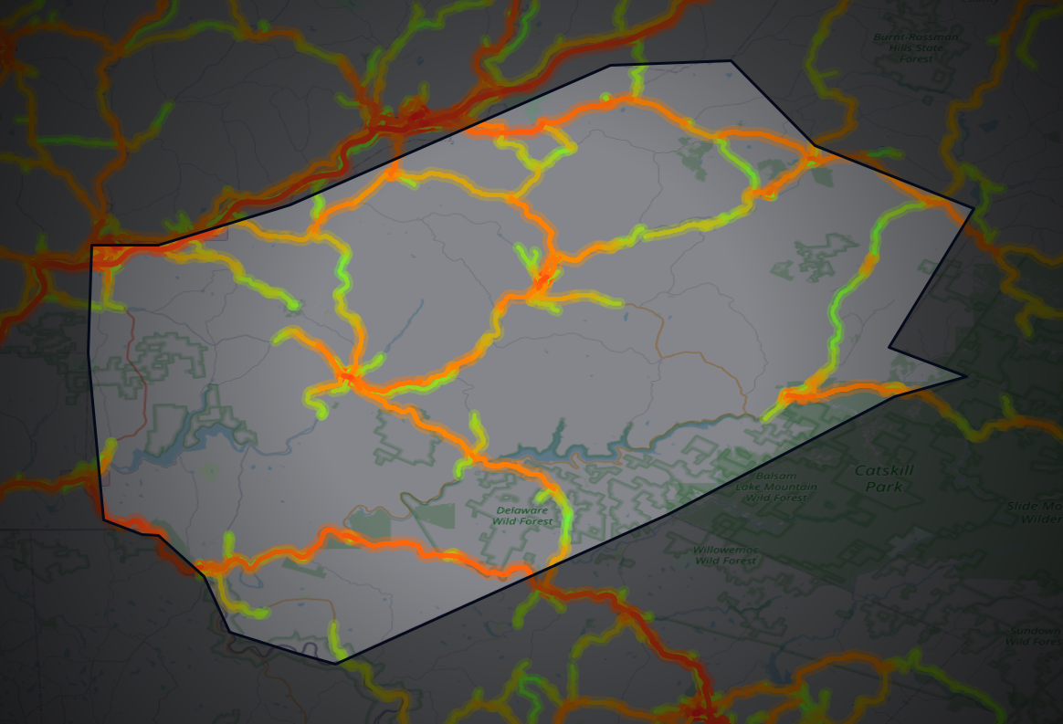 Traffic map of Delaware, New York
