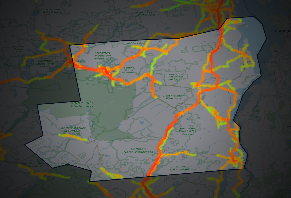 Traffic map of Essex, New York