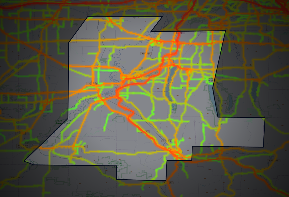 Traffic map of Livingston, New York