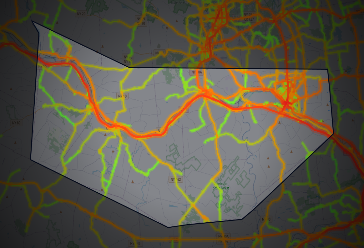 Traffic map of Montgomery, New York