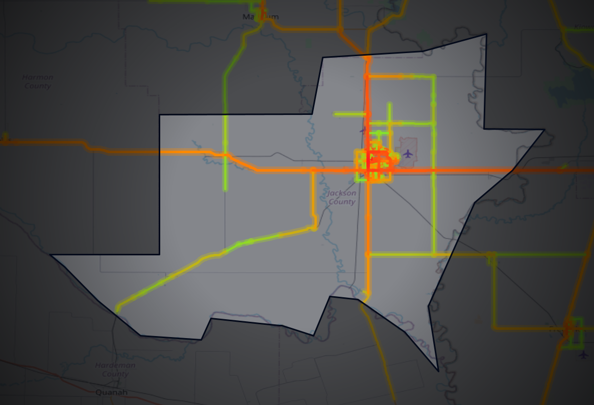 Traffic map of Jackson, Oklahoma