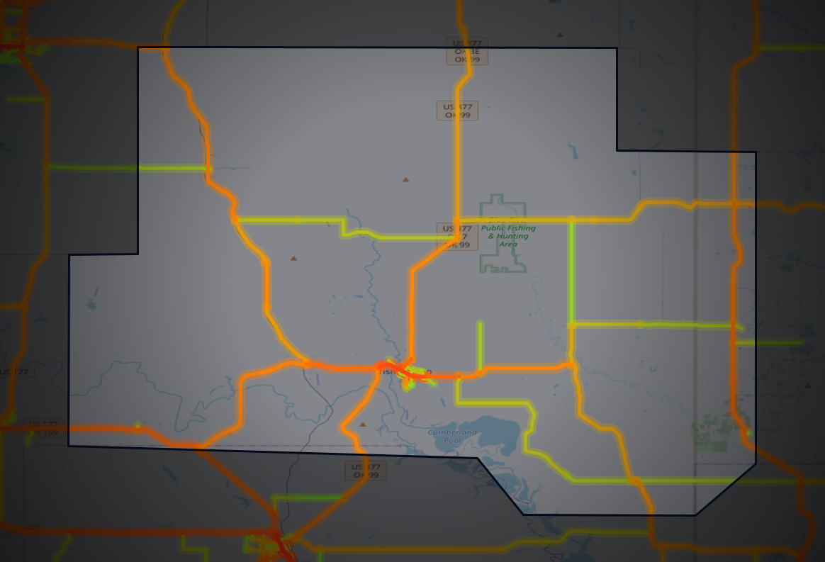 Traffic map of Johnston, Oklahoma