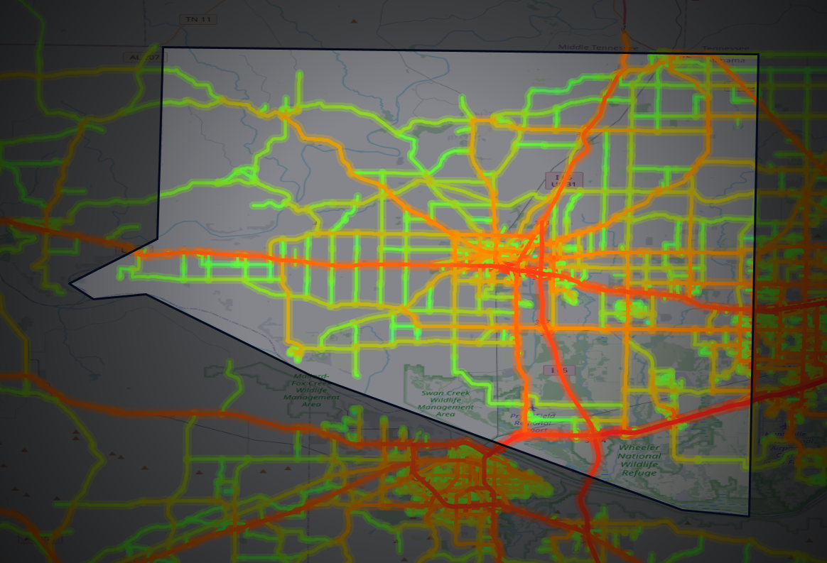Traffic map of Limestone, Alabama
