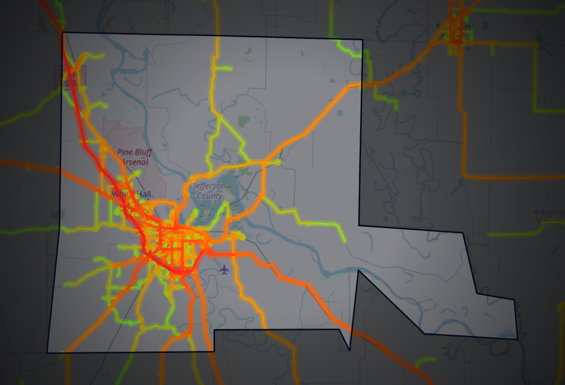 Traffic map of Jefferson, Arkansas