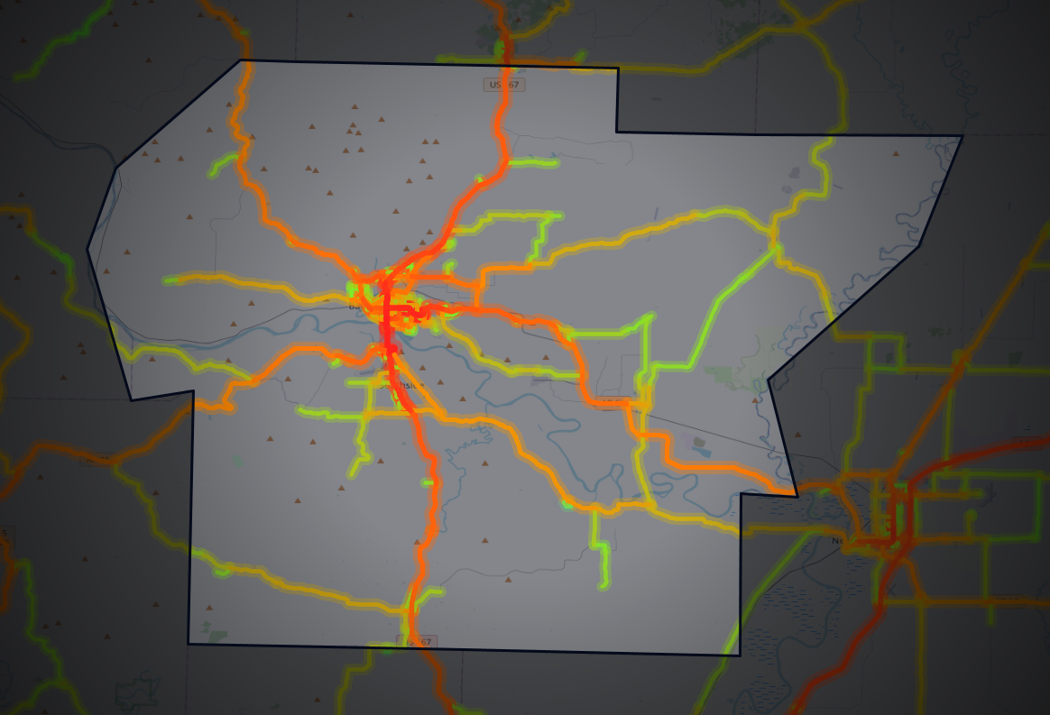 Traffic map of Independence, Arkansas