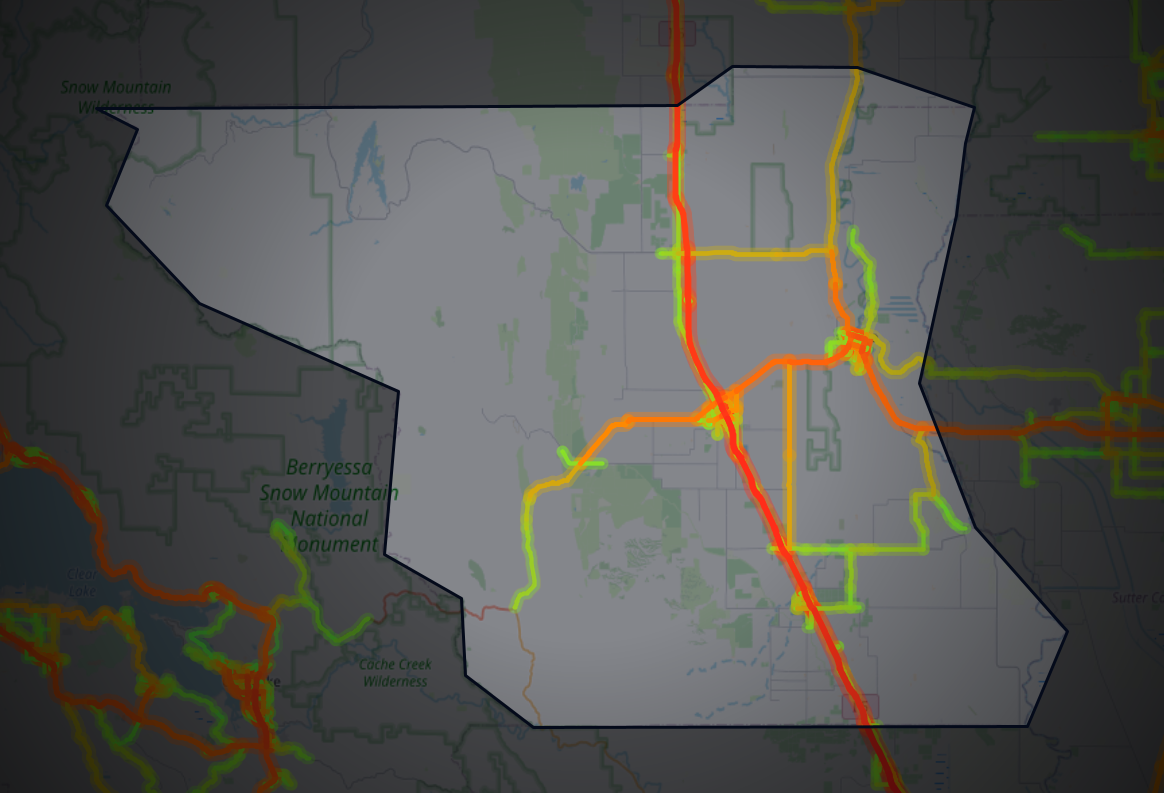 Traffic map of Colusa, California