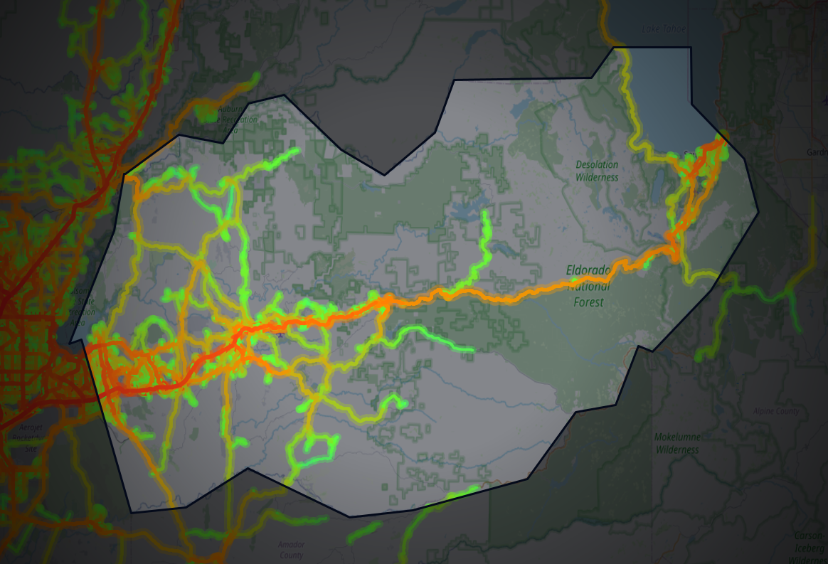 Traffic map of El Dorado, California
