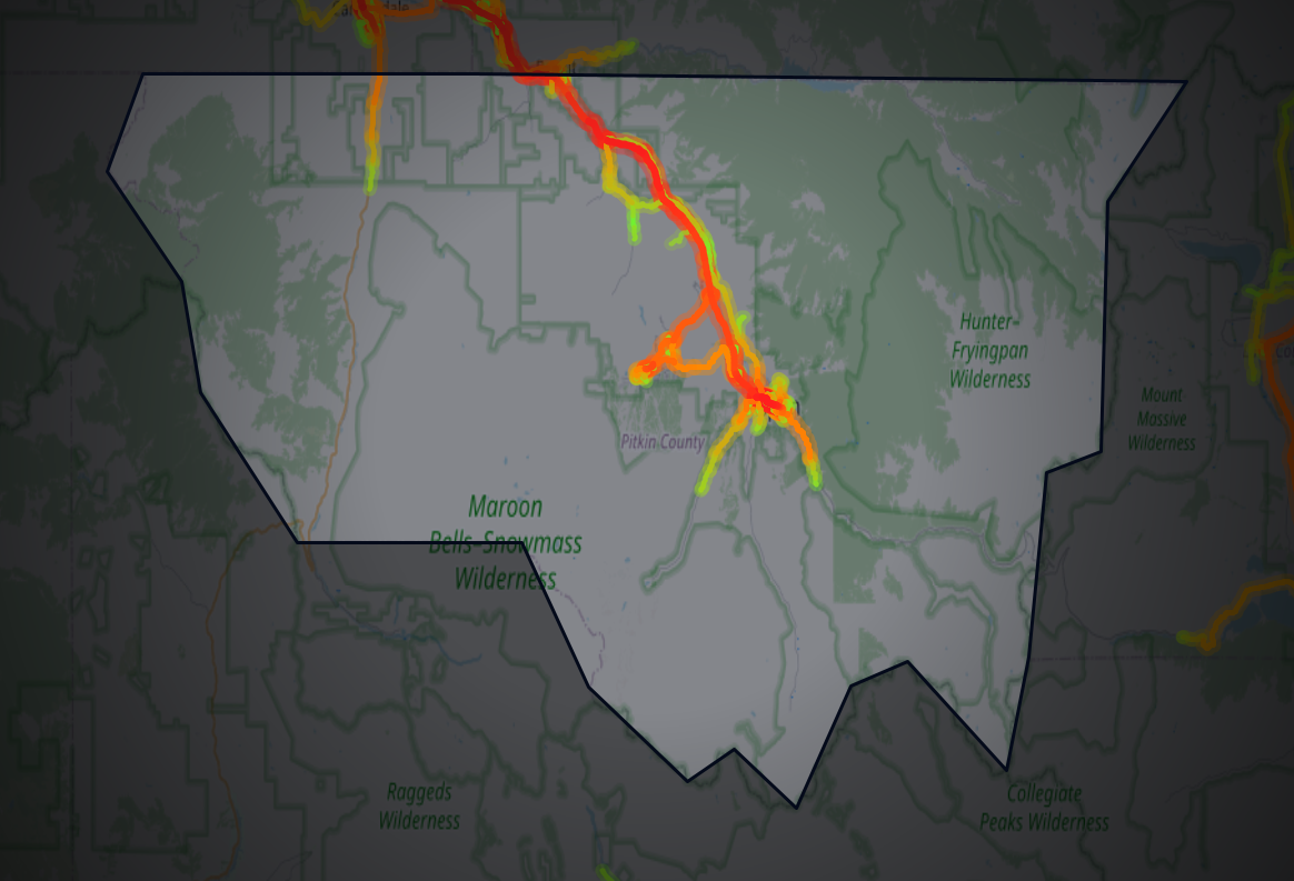 Traffic map of Pitkin, Colorado
