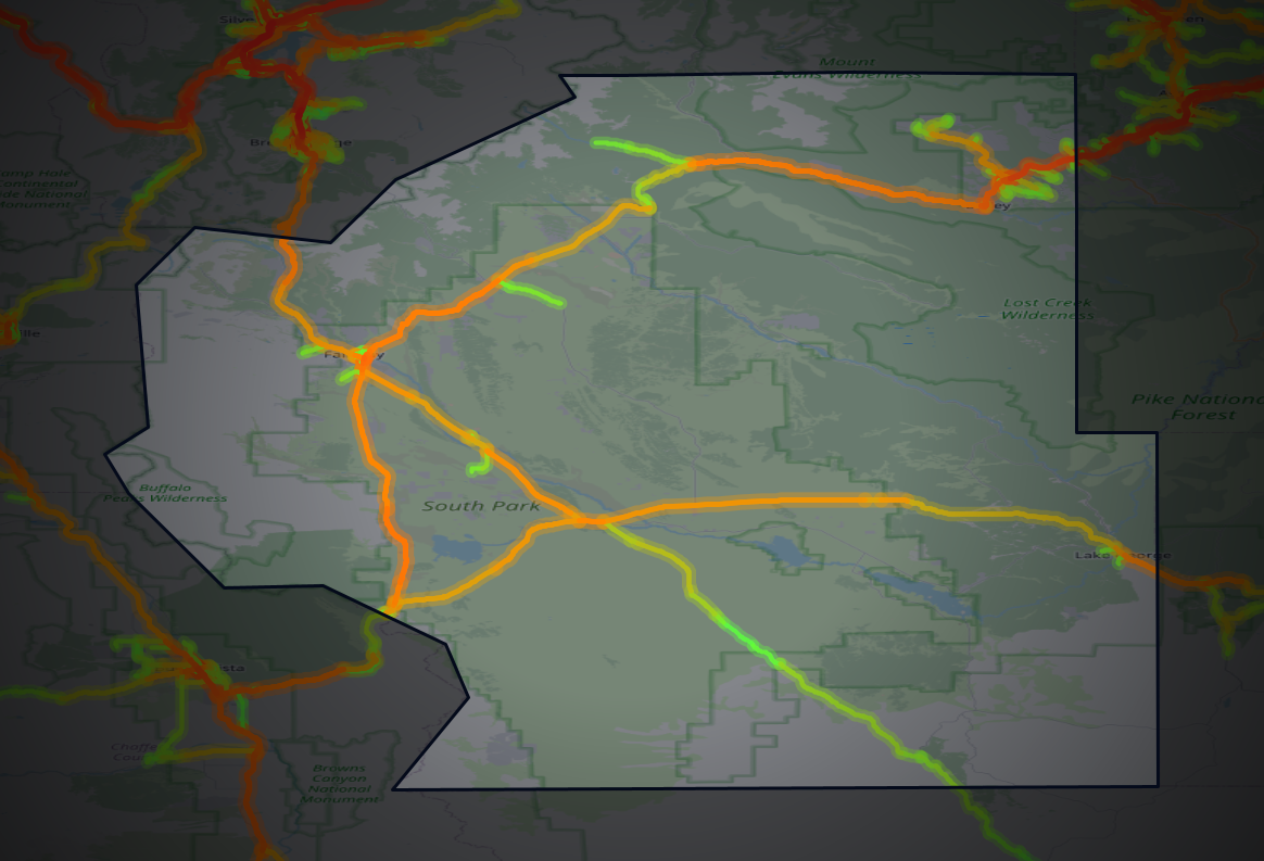 Traffic map of Park, Colorado