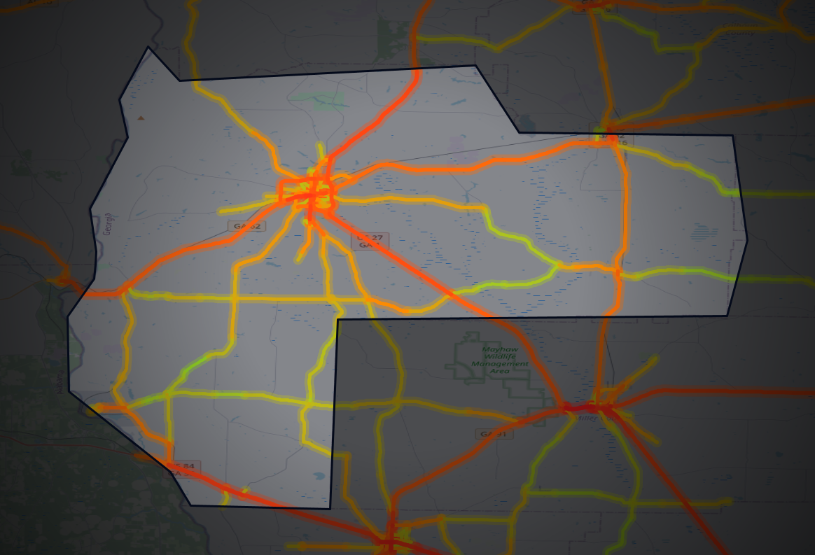 Traffic map of Early, Georgia