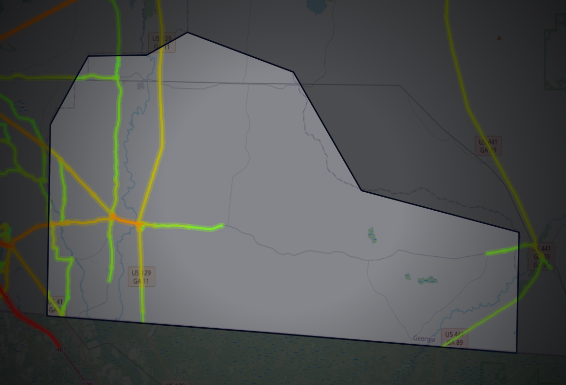 Traffic map of Echols, Georgia