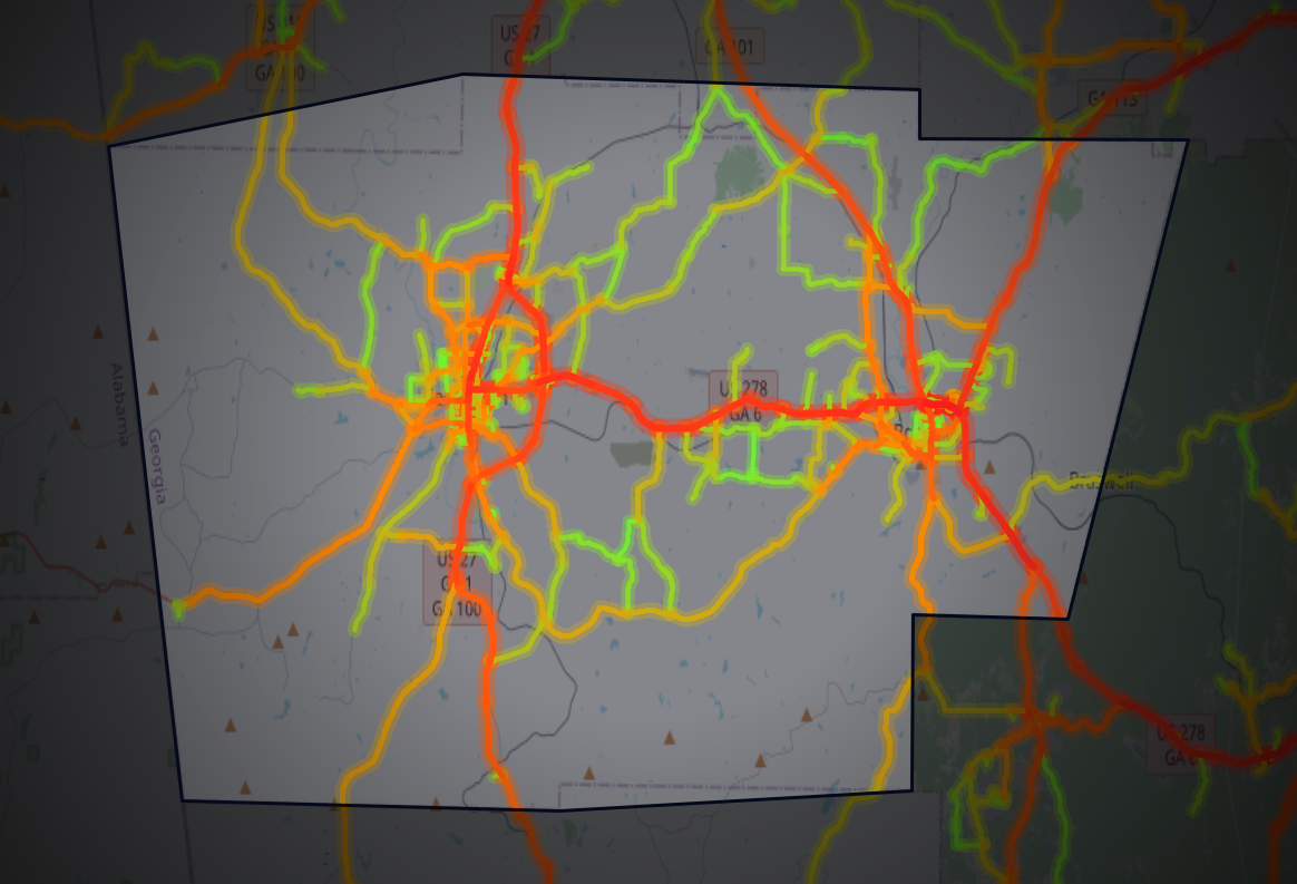Traffic map of Polk, Georgia