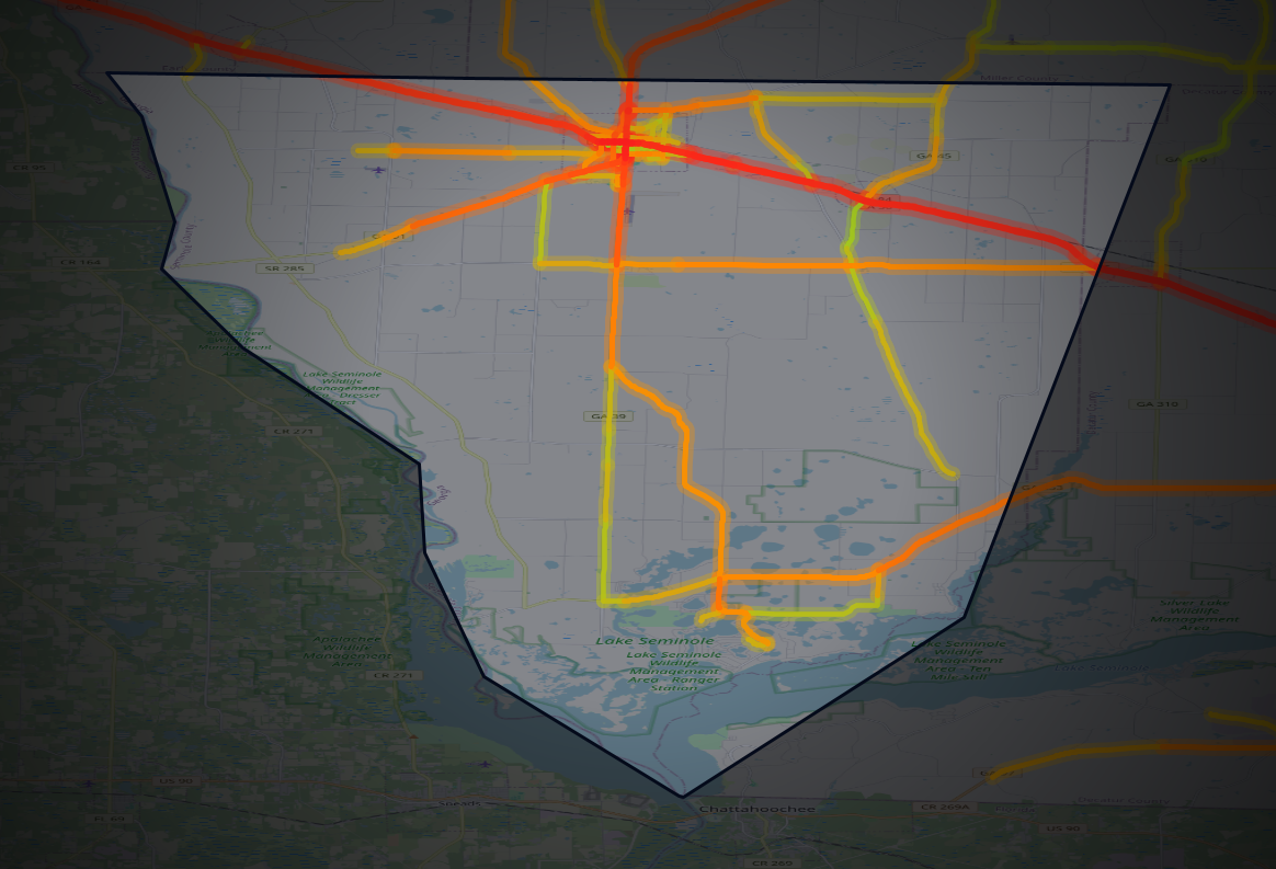Traffic map of Seminole, Georgia