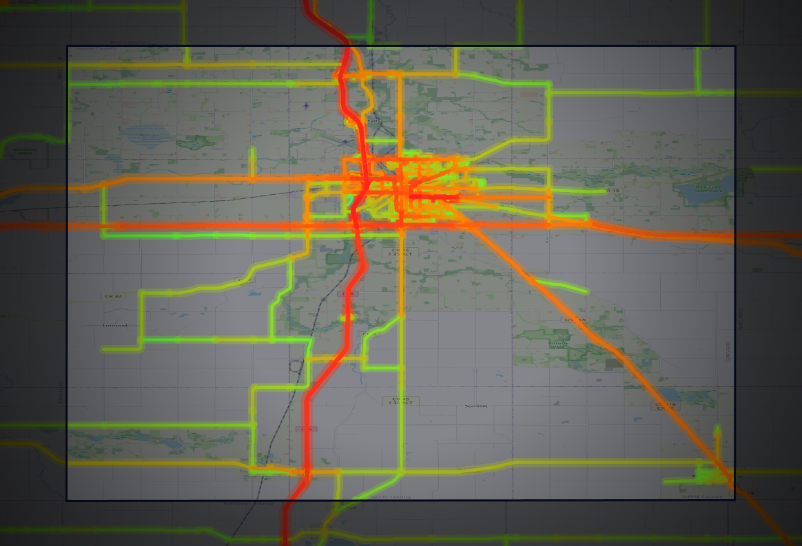 Traffic map of Steele, Minnesota