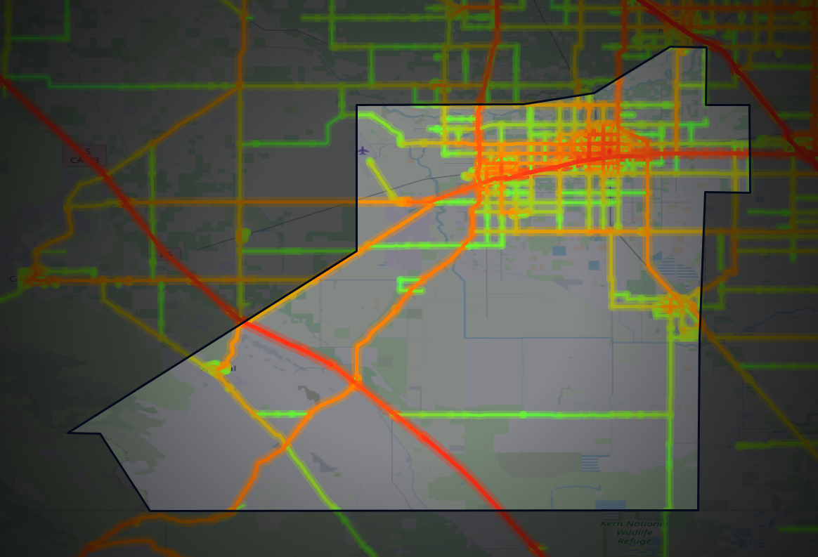 Traffic map of Kings, California