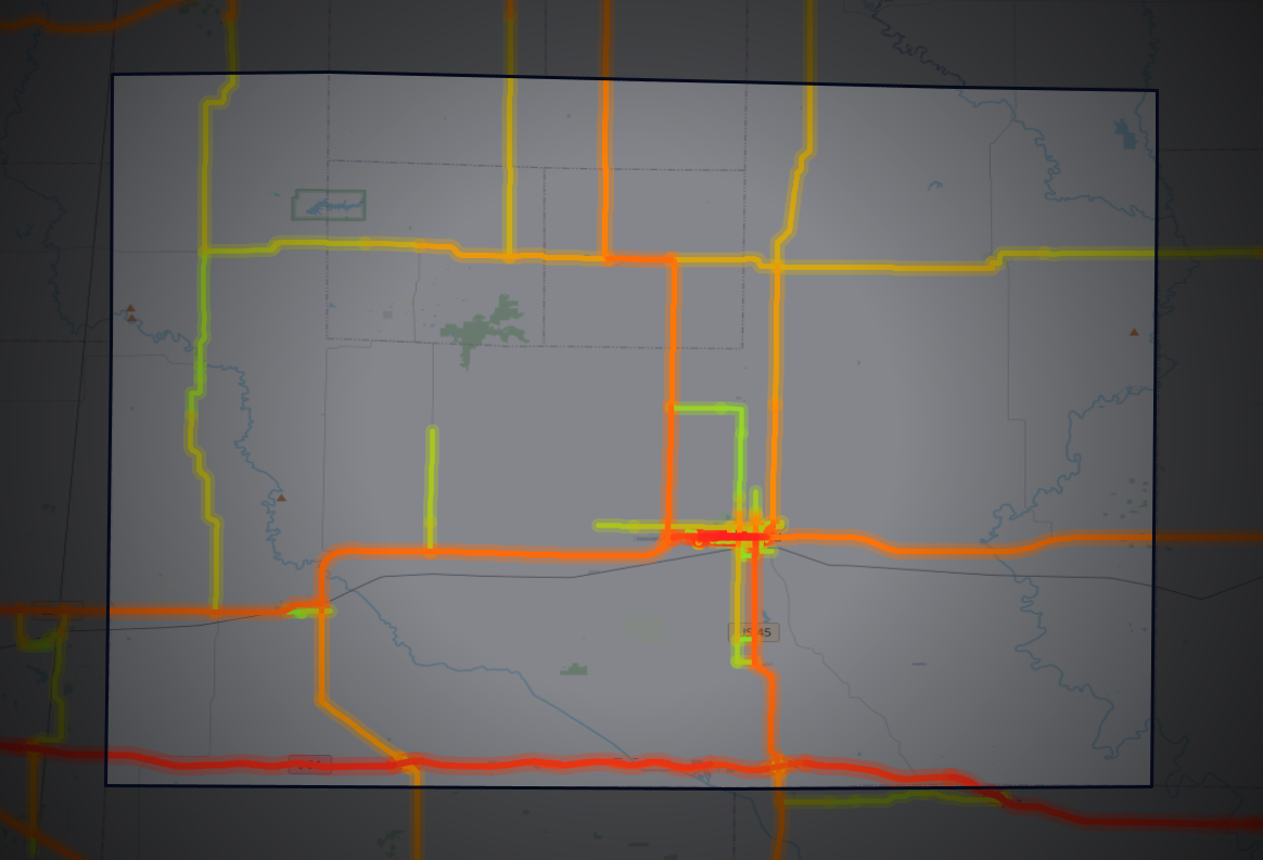 Traffic map of Wayne, Illinois