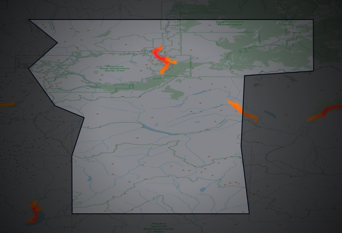 Traffic map of Hinsdale, Colorado