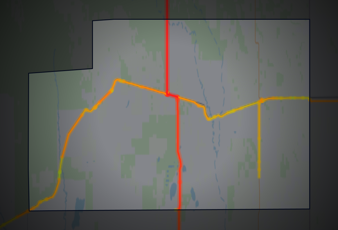 Traffic map of Kiowa, Colorado