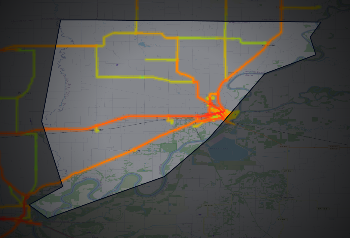 Traffic map of Wabash, Illinois