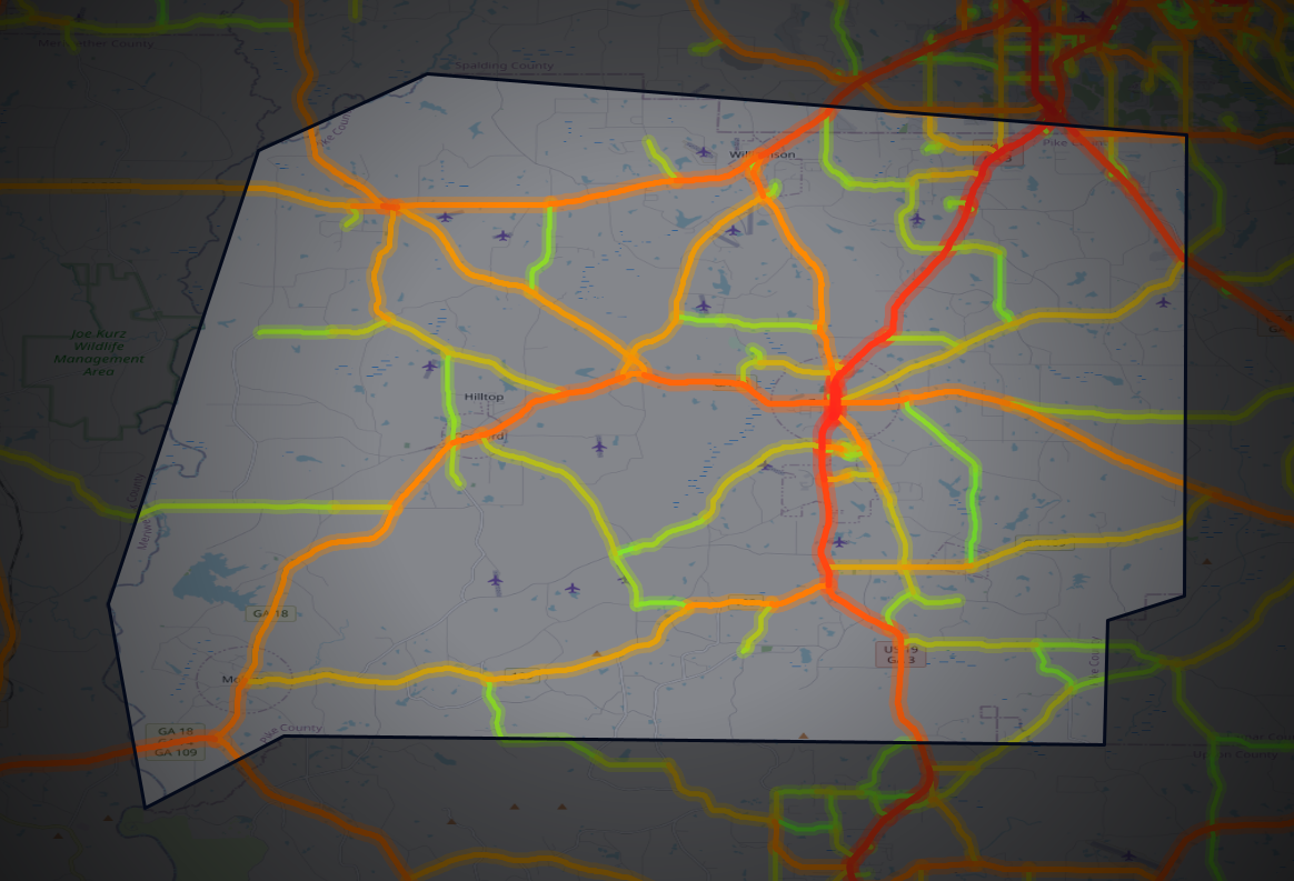 Traffic map of Pike, Georgia