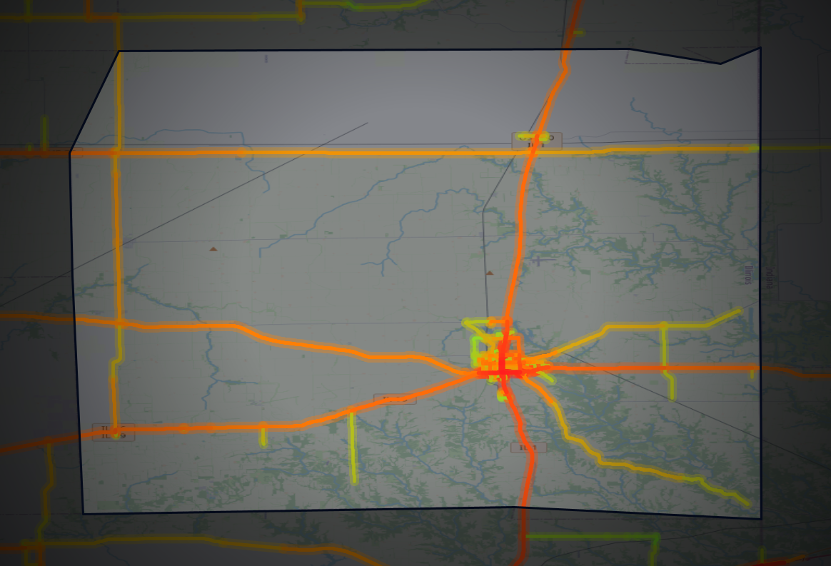 Traffic map of Edgar, Illinois