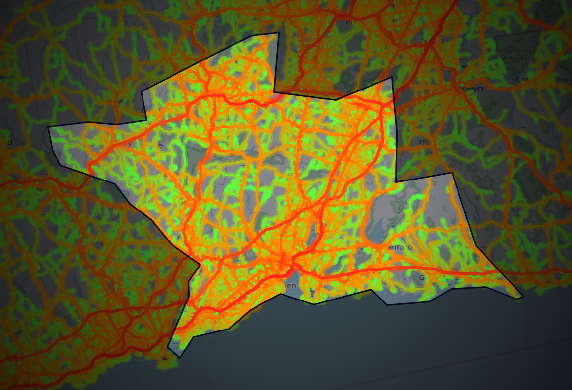 Traffic map of New Haven, Connecticut